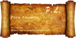 Pere Levente névjegykártya